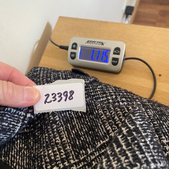 Talbots Coat Womens 14 Black Wool Blend Tweed Shimmer Button Up Pockets Collared - Picture 10 of 10